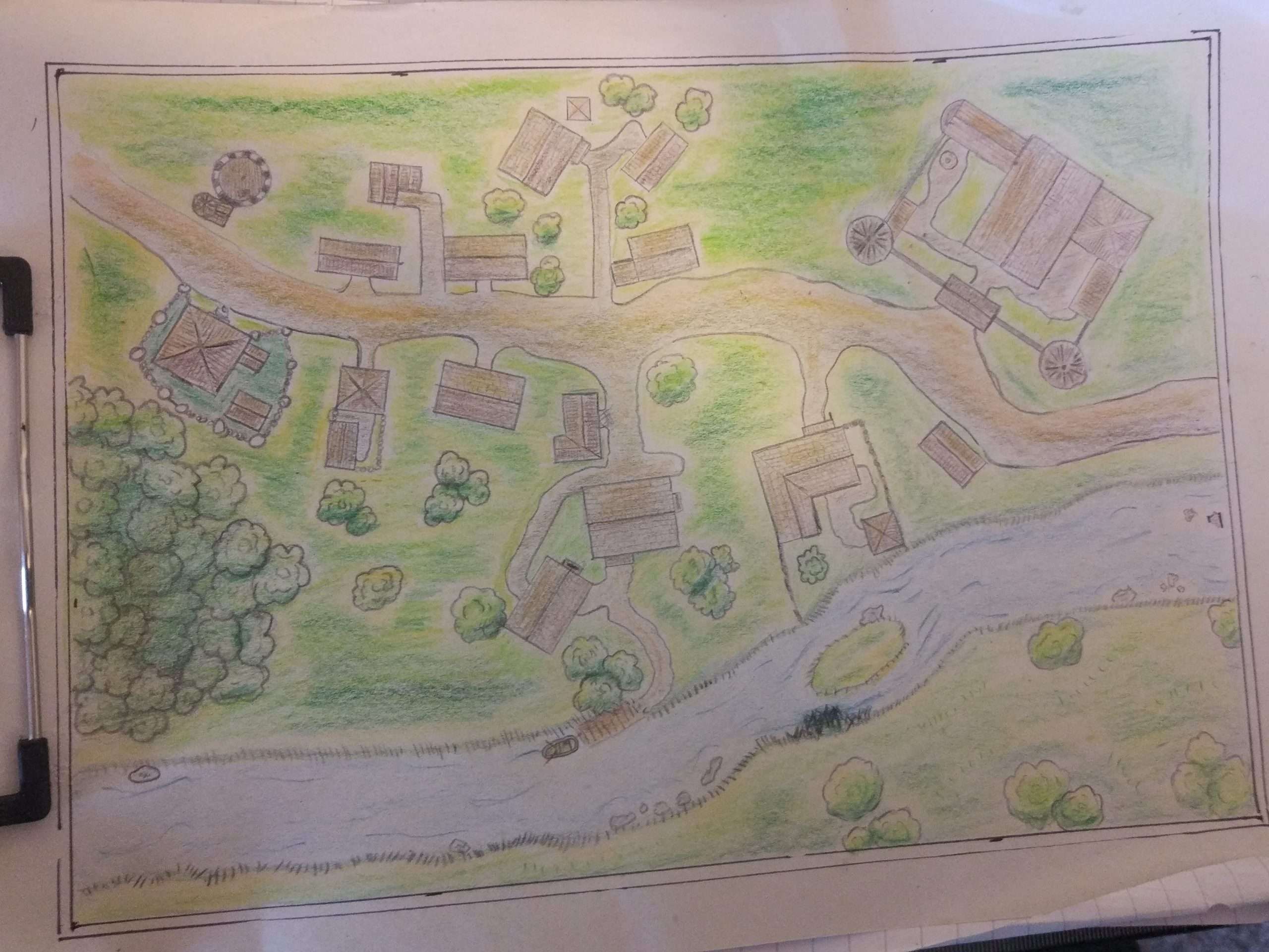 Colouring a blank sheet. A map for Beyond the Wall.
