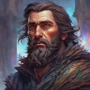 unkempt, raven haired man