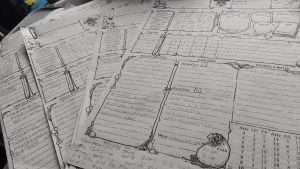 four character sheets for my ToA characters