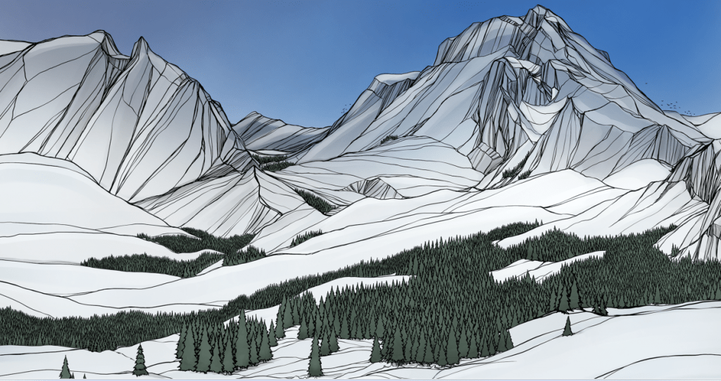 Sketch of a mountain range