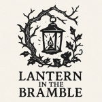 A lantern hanging from a bramble bush