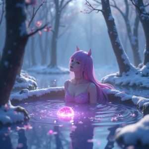 Nymph in a forest spring